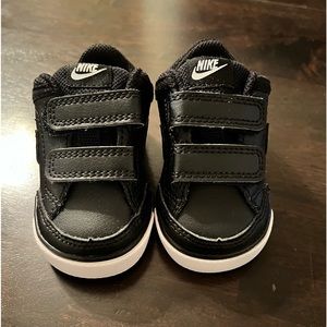 Nike Capri 3 Leather (TDV) Black/Black-White Baby Shoes